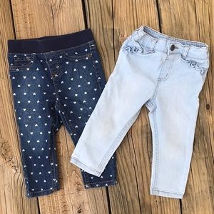 Two pair of girl jeans